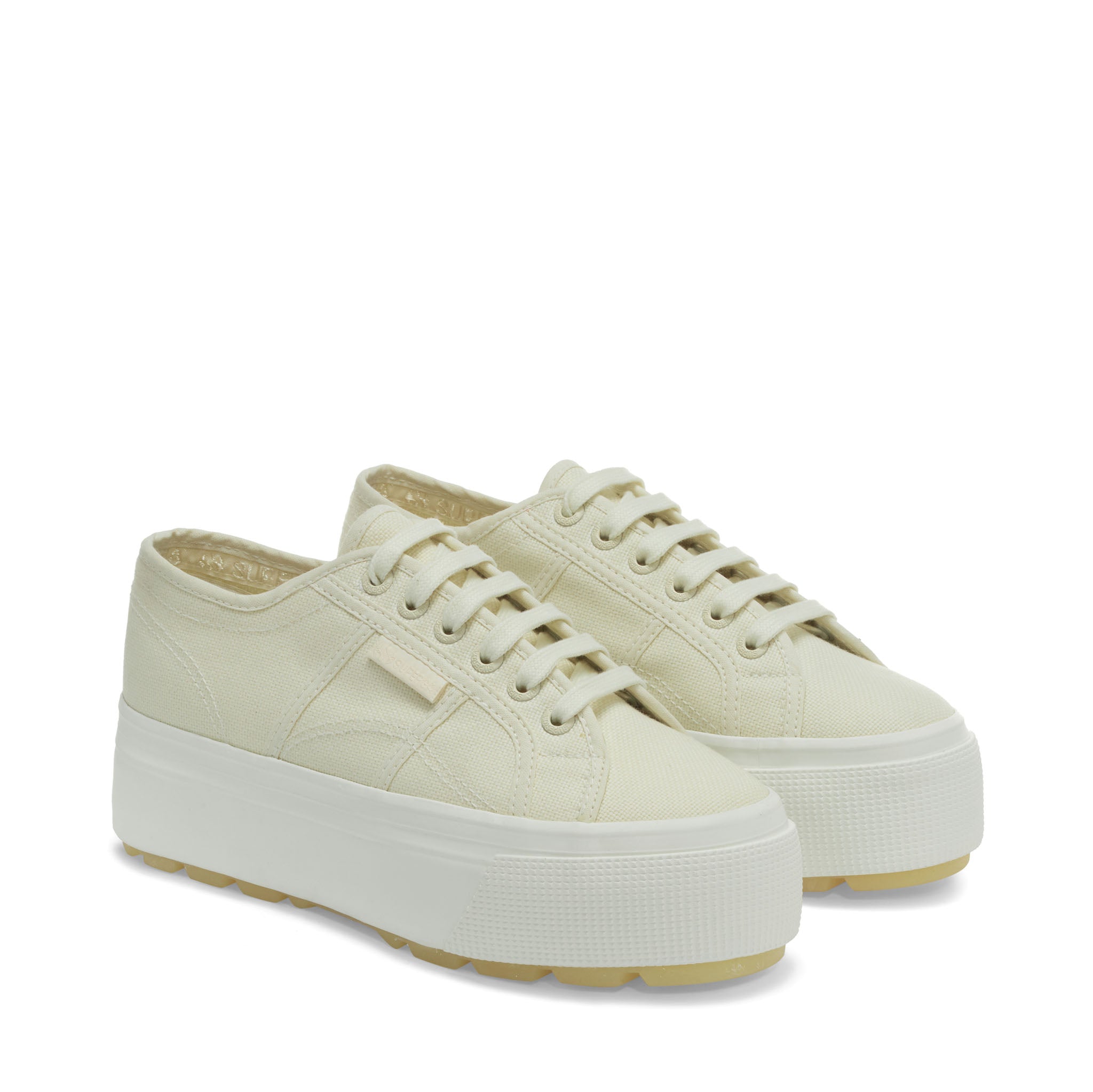 Superga 2790 Tank Sneakers - Eggshell. Front view.