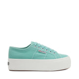 Superga 2790 Platform Sneakers - Teal. Side view.
