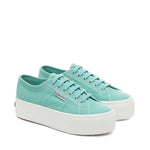 Superga 2790 Platform Sneakers - Teal. Front view.