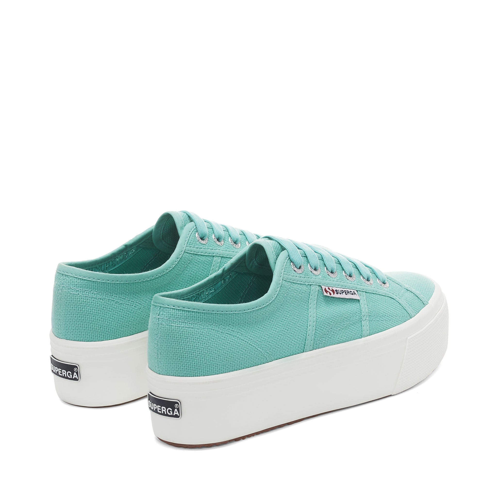 Superga 2790 Platform Sneakers - Teal. Back view.