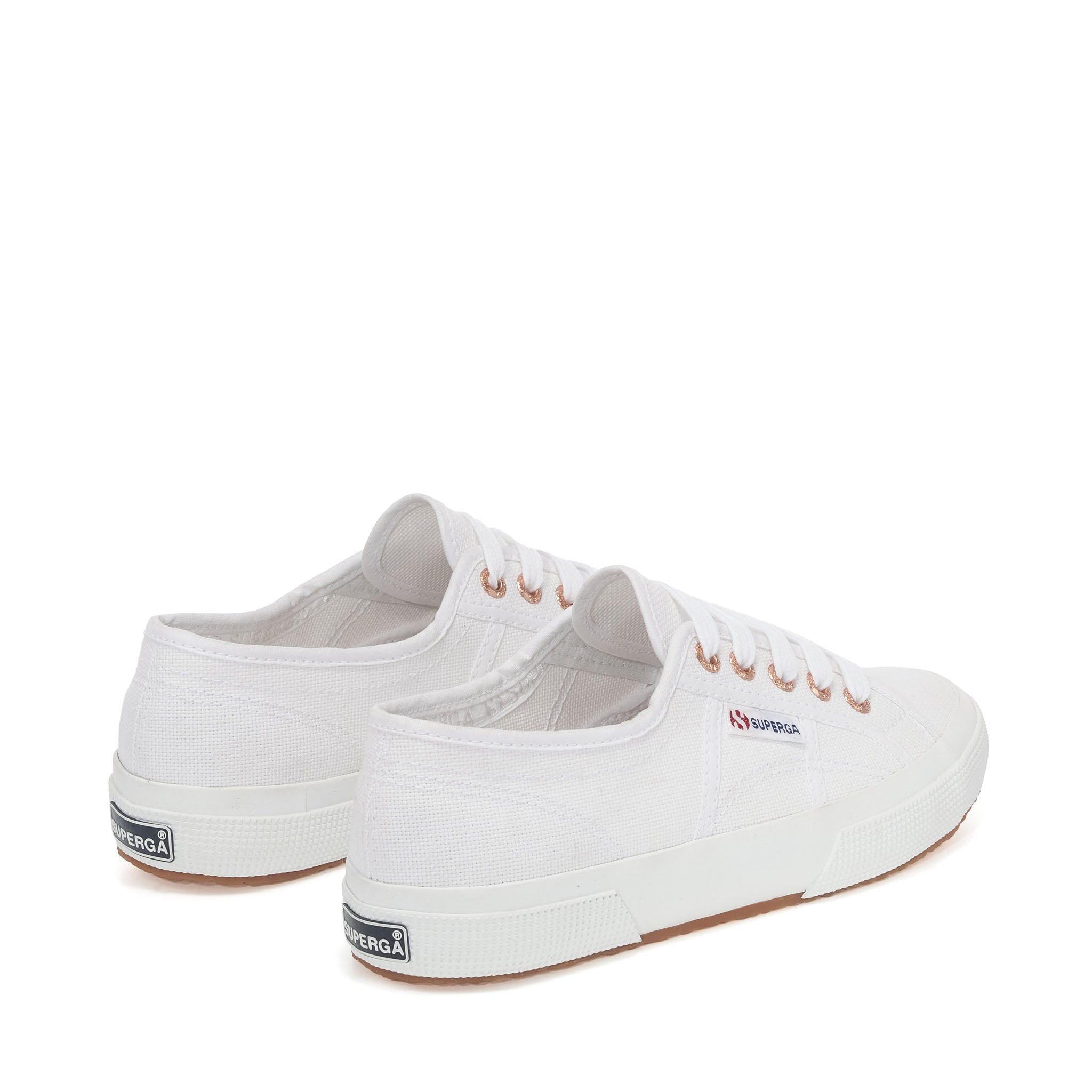 Superga 2750 Cotu Classic Sneakers - White Rose Gold. Back view.