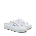 Superga 2402 Mule Sneakers - White. Front view.
