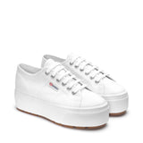 Superga 2790 Tank Sneakers - White. Front view.