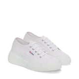 Superga 2287 Bubble Sneakers - White. Front view.