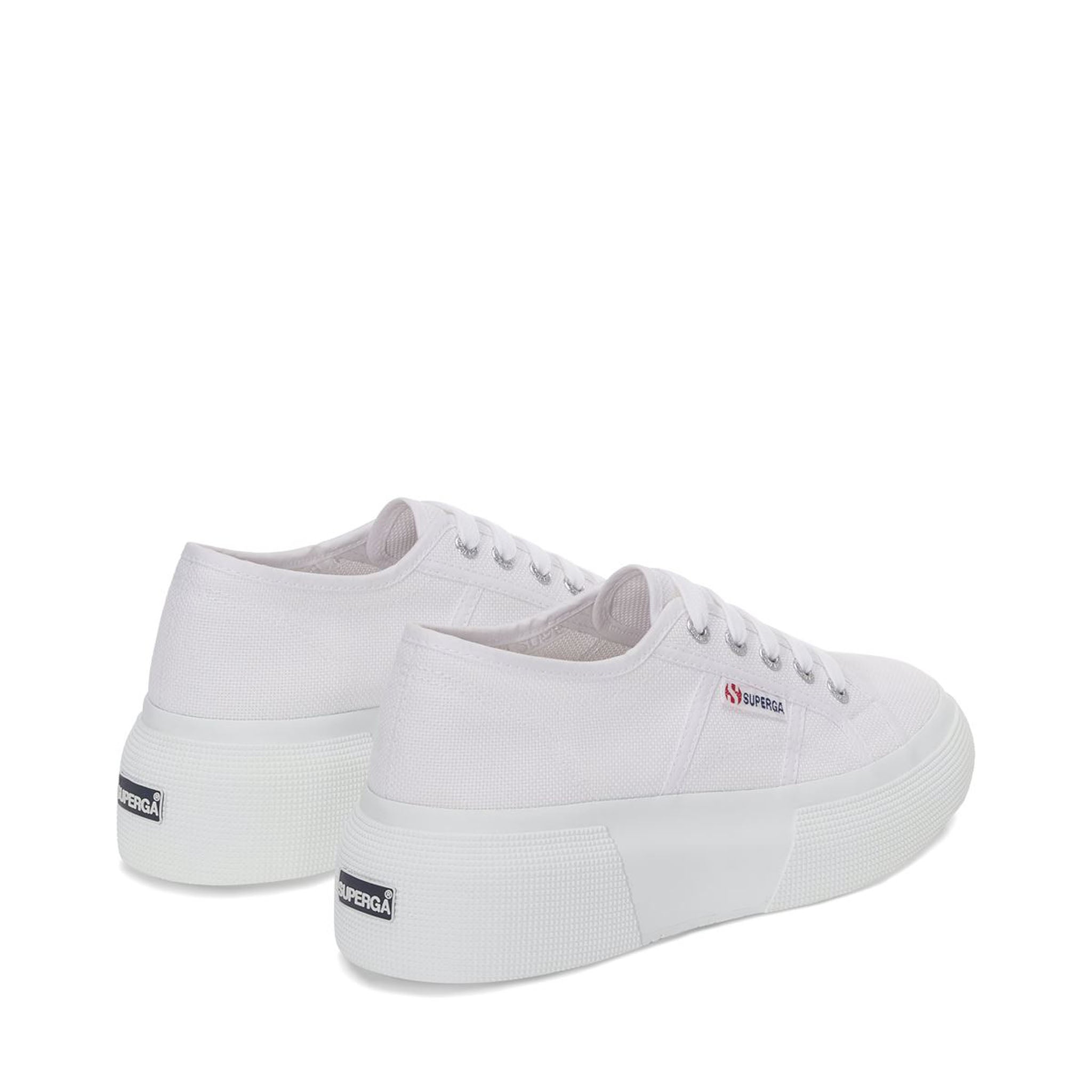 Superga 2287 Bubble Sneakers - White. Back view.