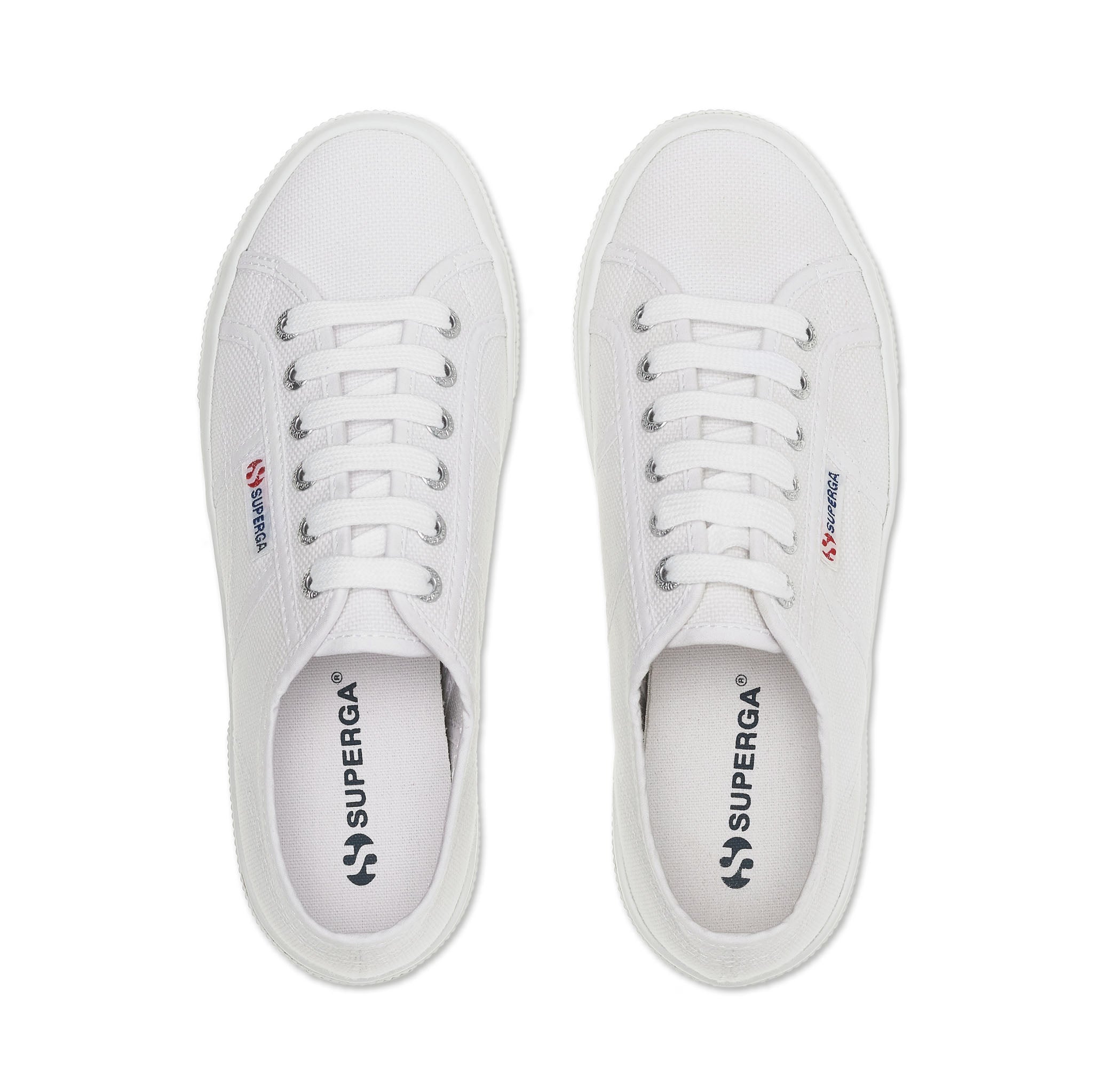 Superga 2740 Platform Sneakers - White. Top view.