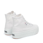 Superga 2708 High Top Sneakers - White. Back view.