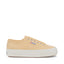 Superga 2740 Platform Sneakers - Light Yellow. Side view.